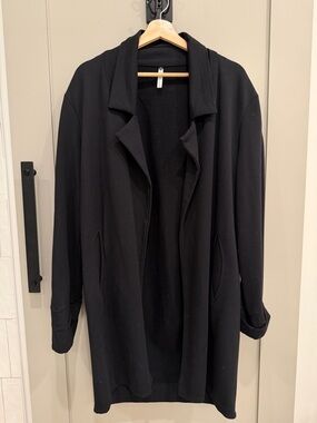 Ania Shierholt Black Open Front Long Cardigan Jacket